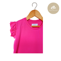 Art 849/2 -Remera S/M con volado de jersey liso - tienda online