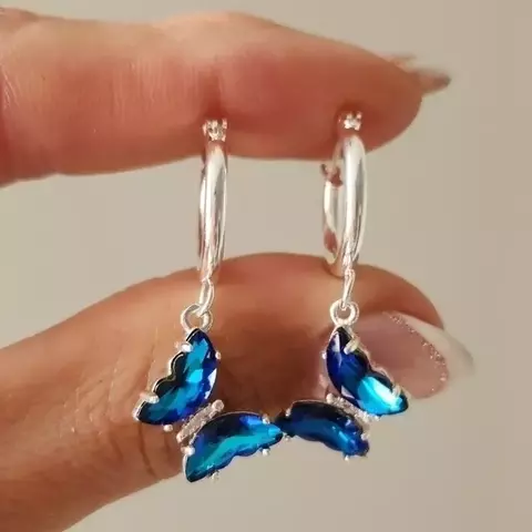 ARGOLLAS TORNASOL MARIPOSA AZUL