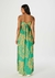 Vestido Longo Decote Profundo Estampado - Verde - comprar online