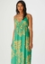 Vestido Longo Decote Profundo Estampado - Verde na internet