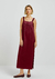 Vestido Midi Em Viscose Creponada - Vinho