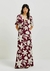 Vestido Midi Estampado Em Viscolinho - Vinho