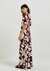 Vestido Midi Estampado Em Viscolinho - Vinho - comprar online