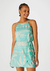 Regata Feminina Halter Neck Estampada - Azul