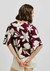 Blusa Feminina Estampada Decote V Com Botões - Vinho - comprar online