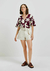 Blusa Feminina Estampada Decote V Com Botões - Vinho na internet