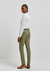 Calça Básica Feminina Cintura Média Em Alfaiataria - Verde - comprar online