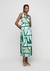 Vestido Midi Acinturado Decote V - Verde