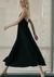 Vestido Midi Evasê Em Chiffon - Preto na internet