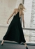 Vestido Midi Evasê Em Chiffon - Preto - Loja Dia Dia 