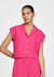 Camisa Cropped Em Viscose Sarjada Sem Manga - Rosa