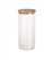 Pote de Vidro Borossilicato Canelado com Tampa em Bambu 1,5L MimoStyle