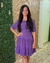 Vestido roxo clássico saia com marias - comprar online