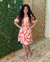 Vestido bicolor geométrico coral e nude - comprar online