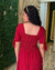 Vestido juvenil mangas abertas laço marsala - PETITE - ana.k