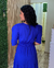 Vestido mídi azul royal mangas ombreira - Petite na internet