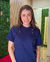 Blusa bordada azul marinho