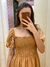 Vestido nude barrado bege com lastex - loja online
