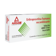 ERITROPOYETINA 4000UI 6 FRASCOS AMSA SOLUCION INYECTABLE