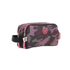 CARTUCHERA A RAYAS ROSA 2 CIERRE 20X11,5X9