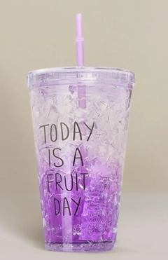 VASO PLASTICO CON TAPA Y BOMBILLA