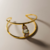 Bracelete Contemporane Fluorita Quartzo Rosa Dourado