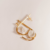 Brinco Pérola Irregular com Piercing (fake) Dourado na internet