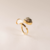 Anel Duo Cristal Pirita Regulável Dourado