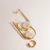 Brinco Pérola Irregular com Piercing (fake) Dourado