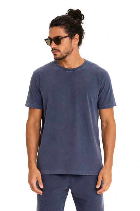Camiseta Estonada Lisa Premium Masculina - Marinho