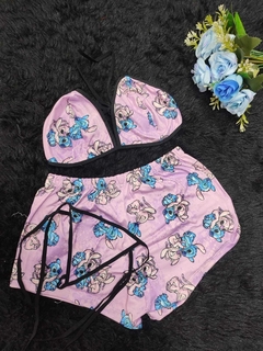pijama short trio top y tanga - tienda online
