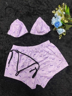 pijama short trio top y tanga - comprar online
