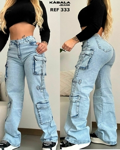 pantalon cargo palazzo 6 bolsillos