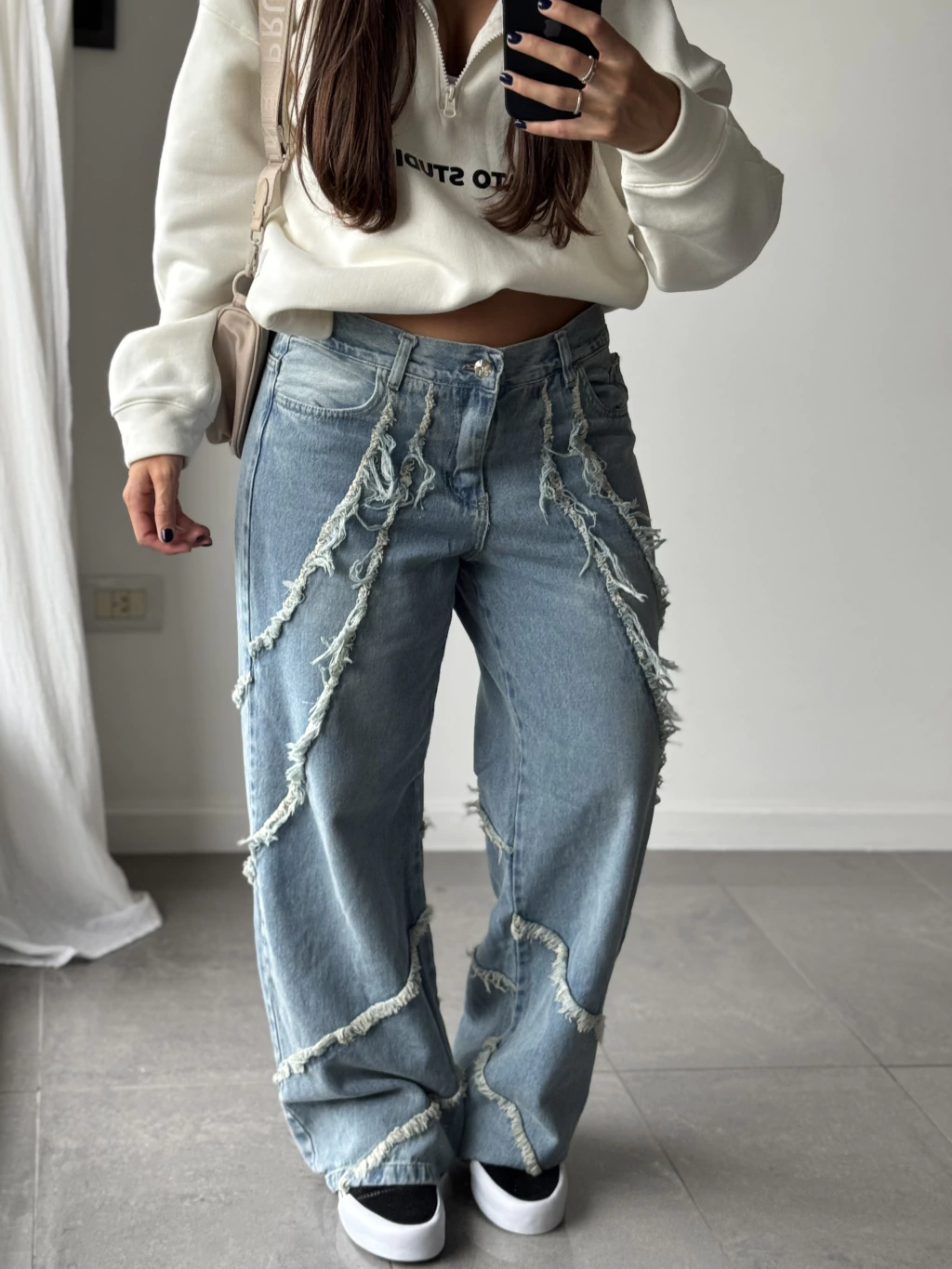 JEAN WIDE LEG COOL FRINGES
