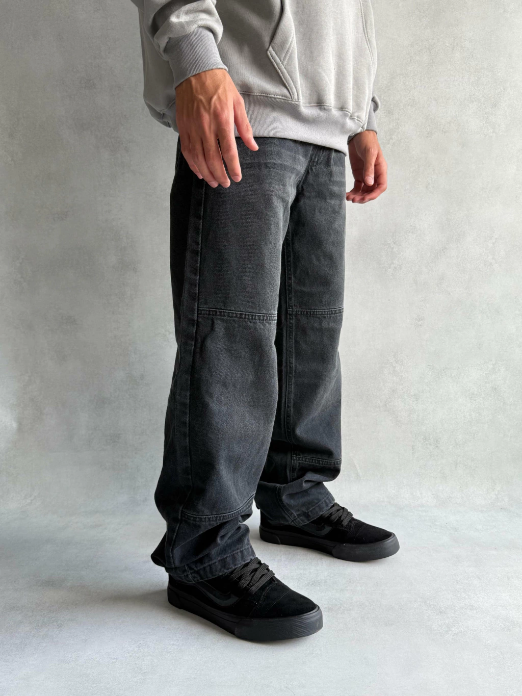 JEAN BAGGY GREY C/RECORTES