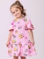 VESTIDO ROSA LISTRADO COM ÍCONES
