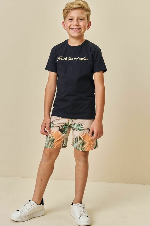 CAMISETA MC E BERMUDA PRETO