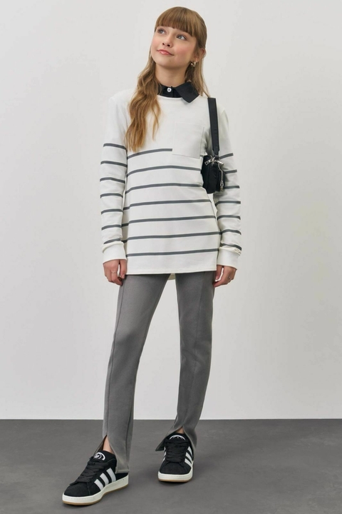 Conjunto de Blusa Alongada em Molevisco e Legging em Suede Twill 81062 Vic&Vicky Teen Menina