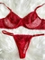 Conjunto de Renda Analis - Sem Bojo c/ Alça Ajustável - Vermelho