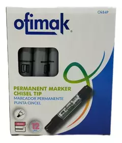 MARCADOR NEGRO PERMANENTE PUNTA BISELADA OK84 - comprar en línea