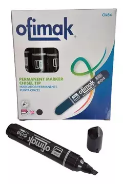 MARCADOR NEGRO PERMANENTE PUNTA BISELADA OK84