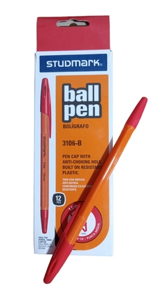 BOLIGRAFO ROJO BALL PEN STUDMARK CAJA DE 12 UND