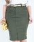 Saia Jeans Verde Militar - comprar online