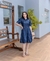 Vestido jeans midi com gola - loja online
