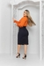 Saia midi fenda na frente - Delih Moda Jeans