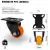 Rodizio Giratório De PVC Laranja 80Kg Reforçado 3" 76mm - comprar online