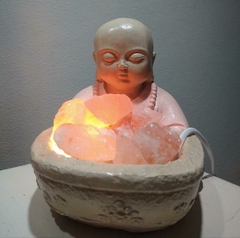 Lámpara de sal Buda Rosa chico