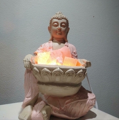 Lámpara de sal Buda Rosa
