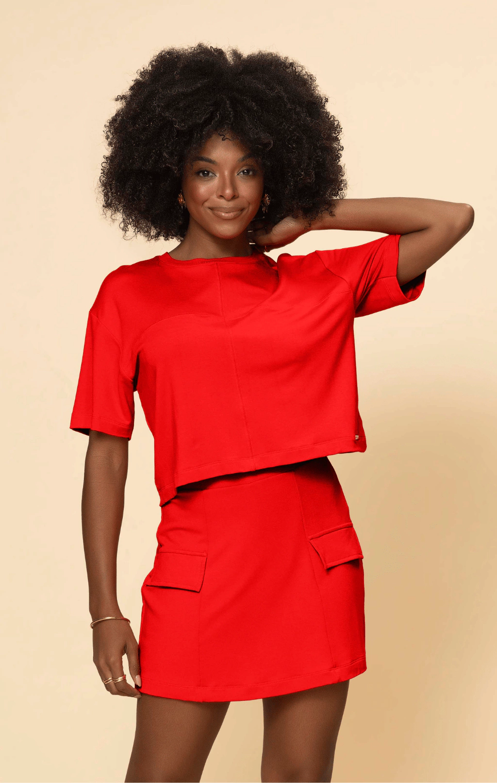 CONJUNTO BLUSA + SHORTS SAIA VISCOSE