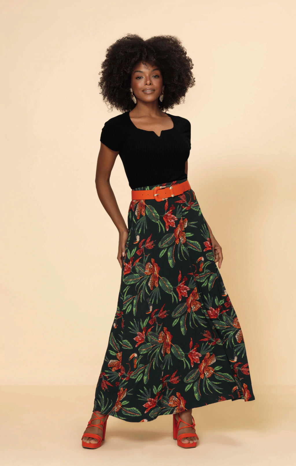 SAIA MIDI ESTAMPADA VISCOSE